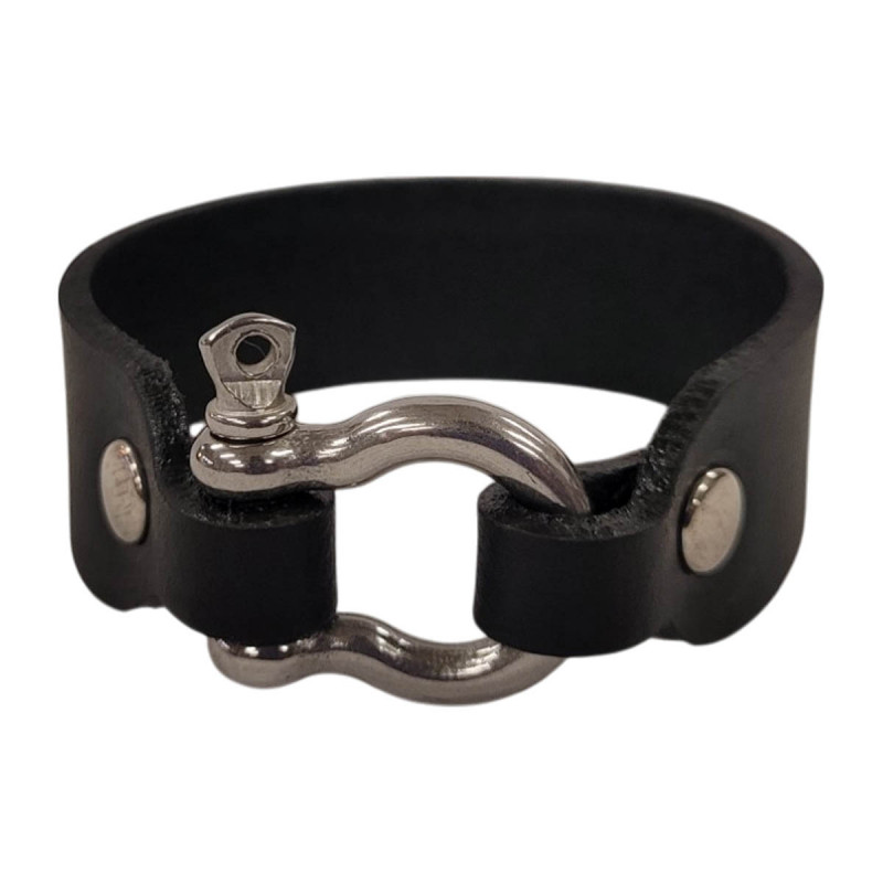 Bracelet manille cuir et galuchat, Tucker