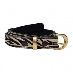 Ceinture femme motifs zèbre, poils véritables,  Tucker