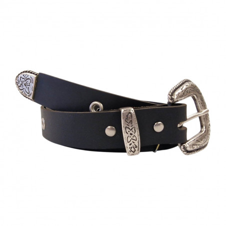 Ceinture boucle western, cuir de buffle pleine fleur, ceinture bijoux. Ceinture cuir Unisexe. Tucker