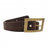 Ceinture marron souple en cuir de buffle pleine fleur, Tucker
