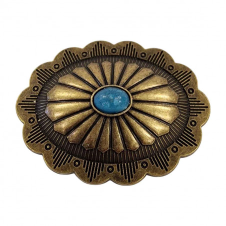 Concho laiton vieillit  et imitation turquoise, Tucker