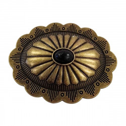Lot De 10 Conchos étoile Laiton - Rond/incurvé, Patine Couleurs - 39 Mm - Neuf