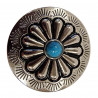 Concho chromée imitation turquoise, Tucker