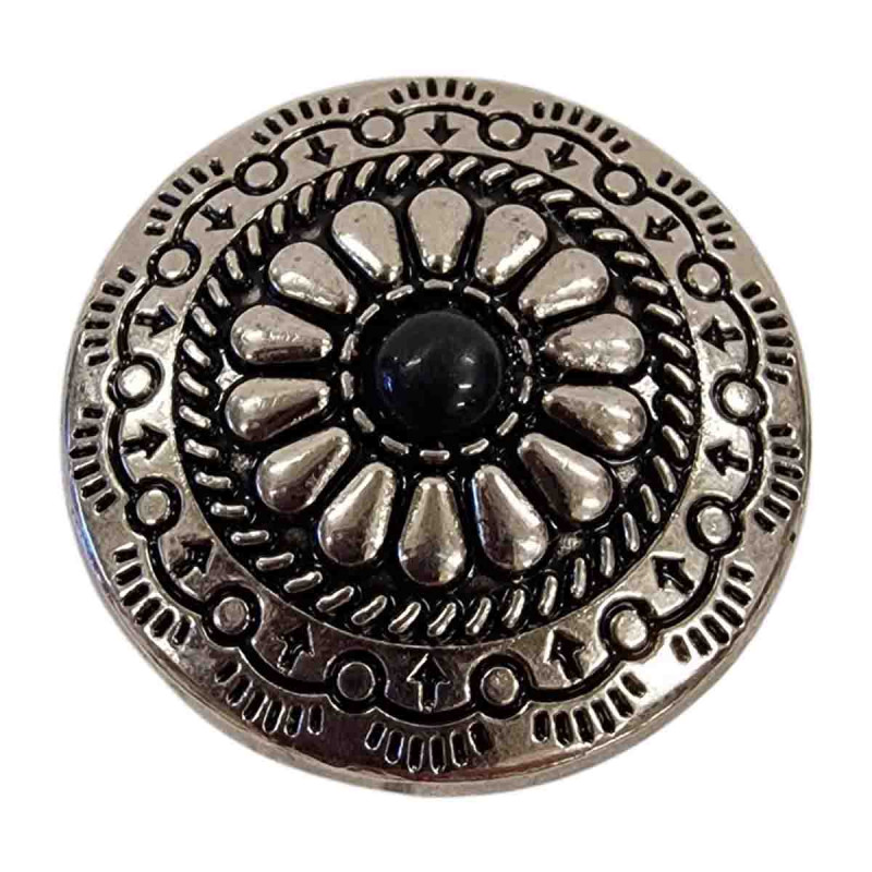 Concho ronde, imitation pierre onyx, payement sécurisé, Tucker