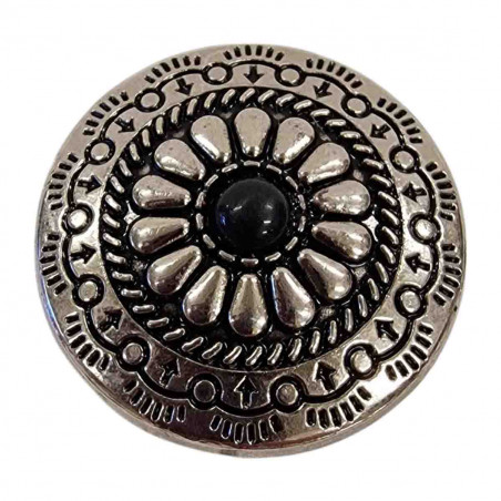 Concho ronde, imitation pierre onyx, payement sécurisé, Tucker