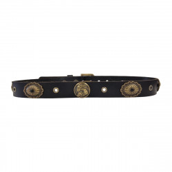 Concho rond,  native American, tête de loup, aigle , Tucker