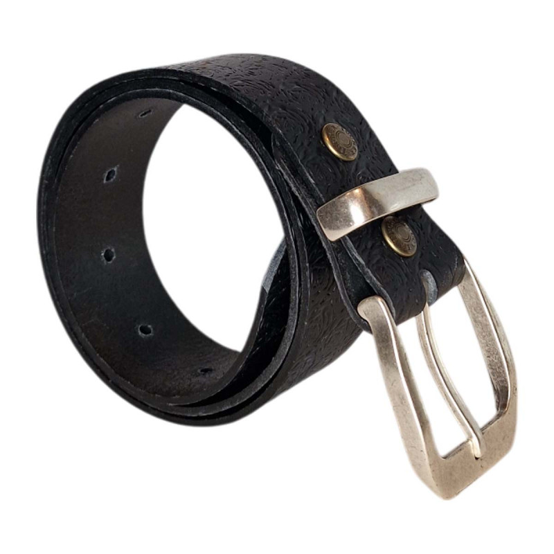 Ceinture large embossée motif roses, Tucker