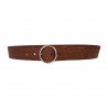 Ceinture souple embossée, cuir de vachette couleur fauve, Tucker