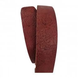 Ceinture cuir de buffle, couleur rouge grenat, Tucker