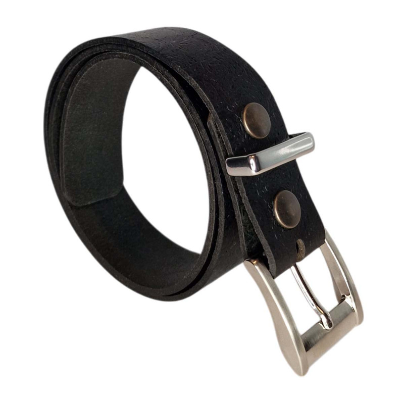 Ceinture cuir de buffle noir, souple et robuste, Tucker