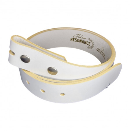 Ceinture cuir de vachette blanc, cuir pleine fleur, Tucker