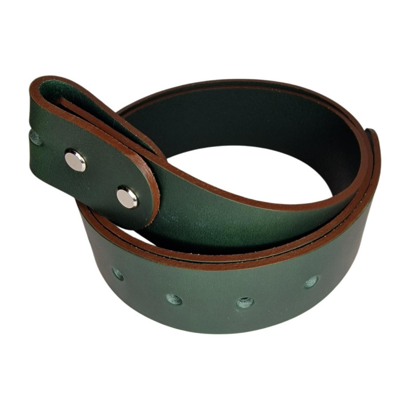Ceinture Cuir Garçon 22 - Autruche Vaquero Mexique - Boucle Verte - Occasion