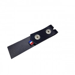 Ceinture cuir bleu marine, artisanat  Français Tucker