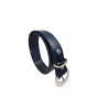 Ceinture cuir bleu marine, artisanat  Français Tucker