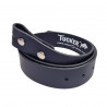 Ceinture cuir bleu marine, artisanat  Français Tucker