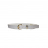 Ceinture cuir de vachette blanc, cuir pleine fleur, Tucker