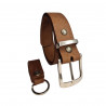 Ceinture cuir véritable, souple, solide, couleur naturel, Tucker