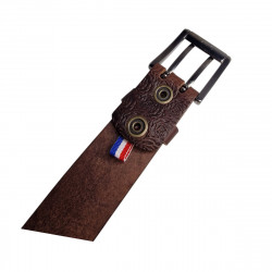 Ceinture cuir solide, marron. Artisan du cuir Tucker