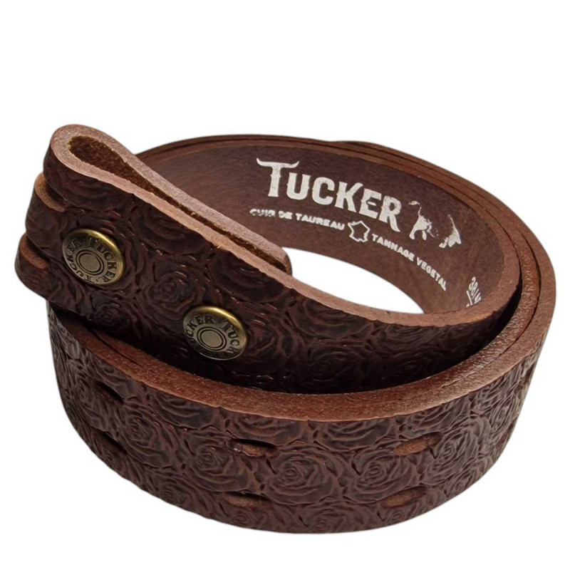Ceinture cuir solide, marron. Artisan du cuir Tucker