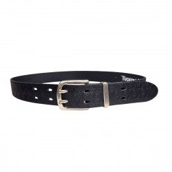 Ceinture homme cuir noir double ardillon, Tucker