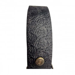 Ceinture homme cuir noir double ardillon, Tucker