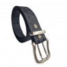 Ceinture homme cuir noir double ardillon, Tucker