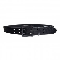 Ceinture homme cuir noir double ardillon, Tucker