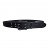 Ceinture homme cuir noir double ardillon, Tucker