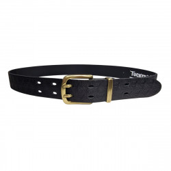 Ceinture homme cuir noir double ardillon, Tucker