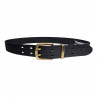 Ceinture homme cuir noir double ardillon, Tucker