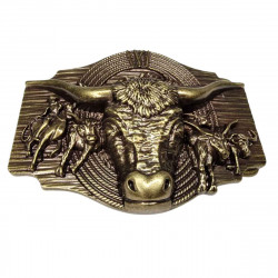 Boucle de ceinture buffle, couleur laiton, cowboy, Tucker