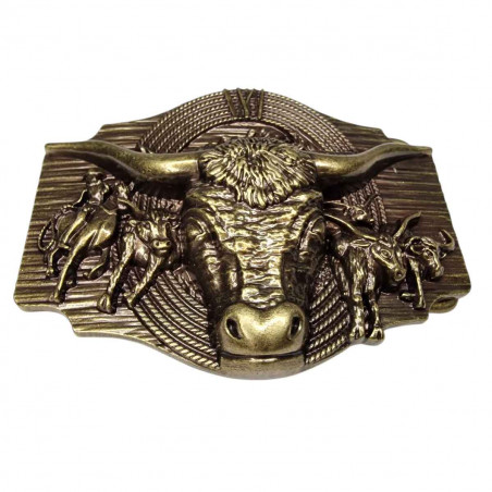 Boucle de ceinture buffle, couleur laiton, cowboy, Tucker