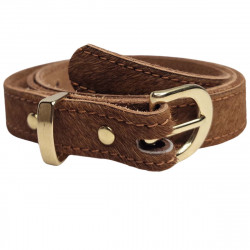 Ceinture fine  cuir femme motifs tigre. Tucker