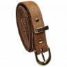 Ceinture fine  cuir femme motifs tigre. Tucker