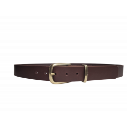 Ceinture marron chocolat, classique. Cuir de taureau pleine fleur. Fabrication artisanale française Tucker. Mode durable.