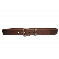 Ceinture marron chocolat, classique. Cuir de taureau pleine fleur. Fabrication artisanale française Tucker. Mode durable.