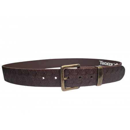 Ceinture marron motifs Roses , ceintures embossées, Tucker