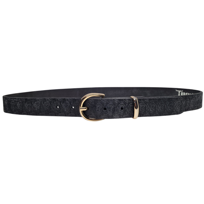 Ceinture cuir de buffle noir, Tucker