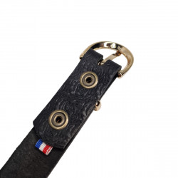 Ceinture cuir de buffle noir, Tucker