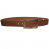 Ceinture souple embossée, cuir de vachette couleur fauve, Tucker