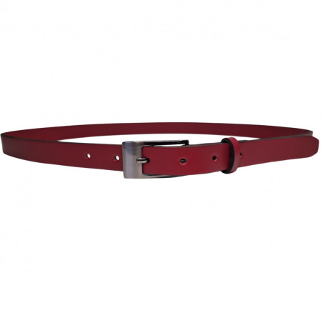 Ceinture femme fine cuir rouge, Tucker