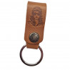 Porte-clefs biker cuir pleine fleur