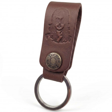 Porte-clefs motard cuir