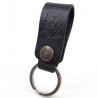 Porte-clefs biker cuir solide