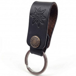 Porte-clés en cuir, motif edelweiss, Tucker