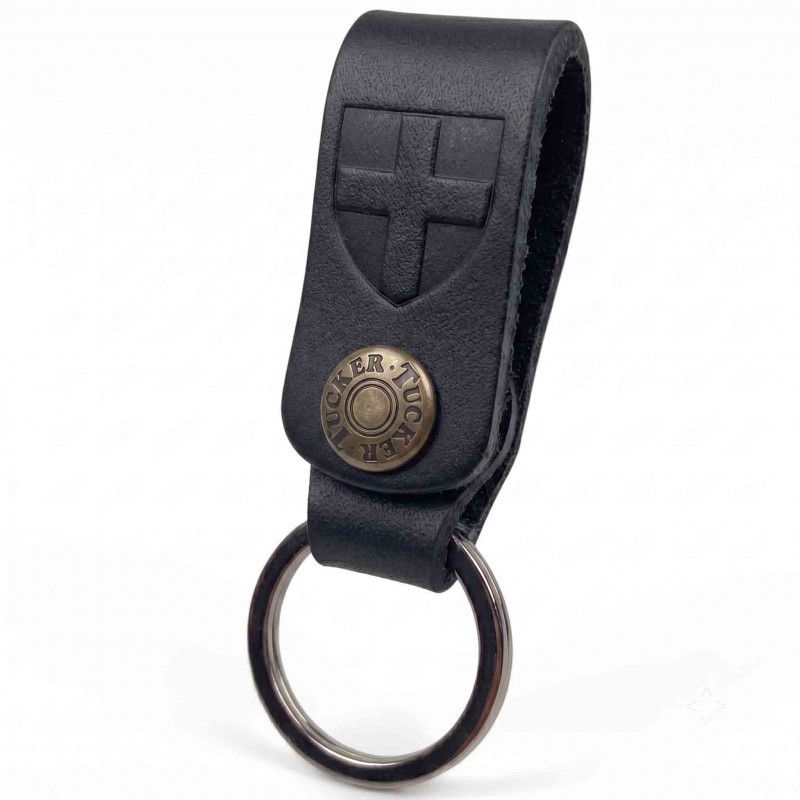 Porte-clefs cuir détail croix de Savoie