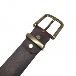 Ceinture marron souple en cuir de buffle pleine fleur, Tucker