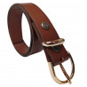 Ceinture fine élégante marron,  cuir de taureau Tucker.  Sustainable fashion