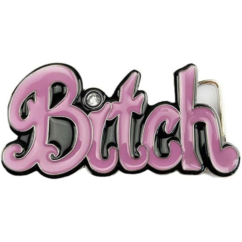 Boucle de ceinture Bitch rose