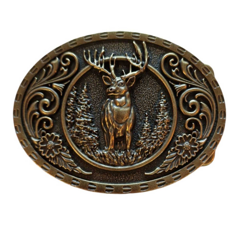 Boucle de ceinture chasseur nature cerf chasse, Tucker